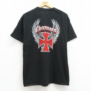 L/古着 半袖 ビンテージ Tシャツ メンズ 00s チョッパーズ コットン クルーネック 黒 ブラック 23jun07 中古