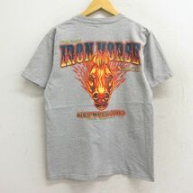 L/古着 半袖 ビンテージ Tシャツ メンズ 00s 馬 バイクウィーク 胸ポケット付き クルーネック グレー 霜降り 23may12 中古_画像1