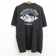 XL/古着 半袖 ビンテージ Tシャツ メンズ 00s バイク ワシ 大きいサイズ コットン クルーネック 黒 ブラック 23apr05 中古_画像2