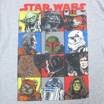 XL/古着 半袖 Tシャツ メンズ スターウォーズ STAR WARS ウィケットＷウォリック ハンソロ 大きいサイズ クルーネック グレー 霜降り 2_画像2