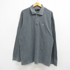 XL/古着 ティンバーランド 長袖 ポロ シャツ メンズ 00s ワンポイントロゴ 鹿の子 コットン グレー 23dec22 中古 トップス