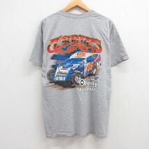 L/古着 半袖 ビンテージ Tシャツ メンズ 00s USMTS Oreilly レーシングカー クルーネック グレー 霜降り 23jul27 中古_画像2