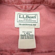 XL/古着 エルエルビーン LLBEAN 半袖 シャツ メンズ 00s コットン 薄赤 レッド 23may12 中古 トップス_画像3