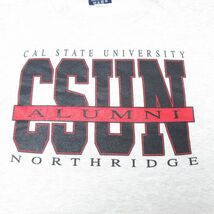 XL/古着 ジャンスポーツ 長袖 スウェット メンズ 90s カリフォルニア州立大学 CSUN 大きいサイズ クルーネック 薄グレー 霜降り 23oct1_画像2