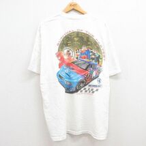 XL/古着 半袖 ビンテージ Tシャツ メンズ 00s ジャスティンリーグ DCコミックス スーパーマン レーシングカー 大きいサイズ コットン_画像1