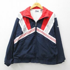 XL/古着 フィラ FILA 長袖 ジャケット メンズ 90s 大きいサイズ 紺他 ネイビー 23nov10 中古 アウター ジャンパー ブルゾン