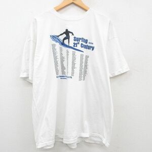 XL/古着 半袖 ビンテージ Tシャツ メンズ 00s サーフィン 大きいサイズ クルーネック 白 ホワイト 23jul01 中古