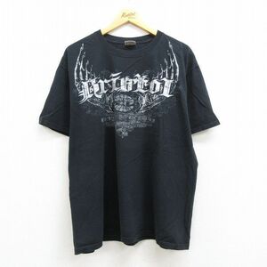 XL/古着 半袖 Tシャツ メンズ ブリストルモータースピードウェイ 大きいサイズ コットン クルーネック 黒 ブラック 22may11 中古