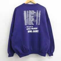 XL/古着 ジャージーズ 長袖 スウェット メンズ 90s コットンボウル フットボール 大学 大きいサイズ クルーネック 紫 パープル 23oct06_画像2