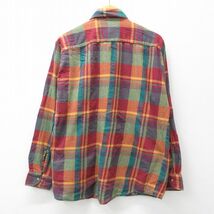 XL/古着 タウンクラフト 長袖 フランネル シャツ メンズ 90s コットン エンジ他 チェック 23oct31 中古 トップス_画像3