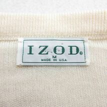 XL/古着 IZOD ニット ベスト メンズ 90s ワンポイントロゴ アクリル Vネック 生成り 23nov03 中古 トップス_画像3