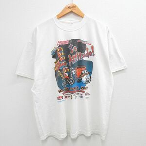 XL/古着 半袖 ビンテージ Tシャツ メンズ 00s 企業広告 BLAST ホットロッド 大きいサイズ クルーネック 白 ホワイト 23jul27 中古