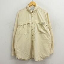 XL/古着 コロンビア 長袖 フィッシング シャツ メンズ 00s ロング丈 ボタンダウン 薄黄 イエロー 23aug03 中古 トップス_画像1