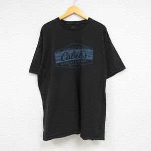 XL/古着 カベラス 半袖 Tシャツ メンズ 山 大きいサイズ コットン クルーネック 黒 ブラック 23jun23 中古