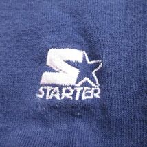 XL/古着 スターター STARTER 長袖 スウェット メンズ 90s ノートルダム ファイティングアイリッシュ 刺繍 クルーネック 紺 ネイビー 23_画像3