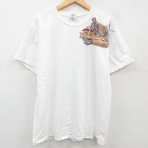 XL/古着 半袖 ビンテージ Tシャツ メンズ 00s Thunder Valley バイク コットン クルーネック 白 ホワイト 23jul01 中古_画像2