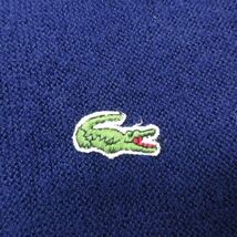 M/古着 ラコステ LACOSTE IZOD 長袖 ブランド ニット カーディガン メンズ 70s ワンポイントロゴ アクリル Vネック 紺 ネイビー 23oct1_画像3