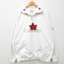 XL/古着 長袖 ハーフジップ スウェット メンズ 00s canada 大きいサイズ 白他 ホワイト 23may31 中古 スエット トレーナー トップス_画像1