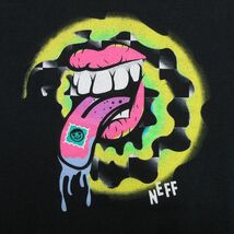 L/古着 ネフ NEFF 半袖 Tシャツ メンズ 唇 コットン クルーネック 黒 ブラック 23sep13 中古_画像2