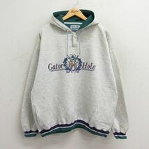 XL/古着 長袖 スウェット パーカー メンズ 90s ゴルフ Gator Hole 大きいサイズ 薄グレー 霜降り 23sep11 中古 スエット トレーナー ト_画像1