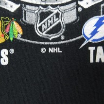 XL/古着 半袖 Tシャツ メンズ NHL シカゴブラックホークス タンパベイライトニング スタンレーカップ コットン クルーネック 黒 ブラッ_画像3