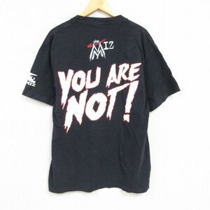 XL/古着 半袖 Tシャツ メンズ ワールドプロレスリング コットン クルーネック 黒 ブラック 23may26 中古