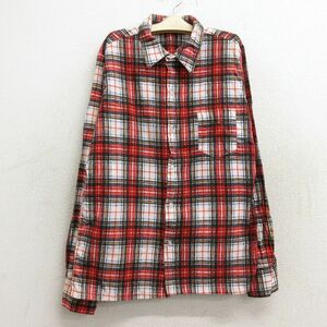 古着 長袖 フランネル シャツ キッズ ボーイズ 子供服 80s 赤他 レッド チェック 23feb22