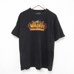 XL/古着 半袖 Tシャツ メンズ BLIZZARD ゲーム ワールドオブウォークラフト コットン クルーネック 黒 ブラック 23jun27 中古