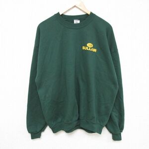 XL/古着 ジャージーズ 長袖 スウェット メンズ 00s SULLAIR 会社 クルーネック 緑 グリーン 23oct31 中古 スエット トレーナー トップ