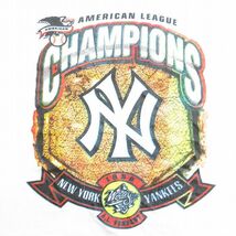XL/古着 長袖 ビンテージ Tシャツ メンズ 90s ニューヨークヤンキース クルーネック 白 ホワイト メジャーリーグ ベースボール 野球 23_画像3