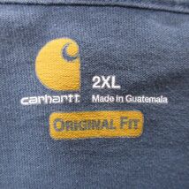 XL/古着 カーハート Carhartt 半袖 ブランド Tシャツ メンズ 胸ポケット付き 大きいサイズ コットン クルーネック グレー 23may09 中古_画像3