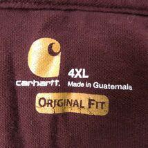 XL/古着 カーハート Carhartt 半袖 ブランド Tシャツ メンズ 胸ポケット付き 大きいサイズ ロング丈 コットン ヘンリーネック エンジ 2_画像4