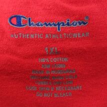 XL/古着 チャンピオン Champion 半袖 ブランド Tシャツ メンズ ビッグロゴ 大きいサイズ コットン クルーネック 赤 レッド 23mar28 中_画像3