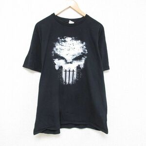 XL/古着 半袖 Tシャツ メンズ 鳥 大きいサイズ コットン クルーネック 黒 ブラック 23mar23 中古