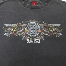 M/古着 長袖 ビンテージ Tシャツ メンズ 00s ドラゴン 龍 コットン クルーネック 黒 ブラック 23apr08 中古_画像2