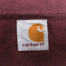 XL/古着 カーハート Carhartt 半袖 ブランド Tシャツ メンズ 胸ポケット付き 大きいサイズ ロング丈 コットン クルーネック エンジ 23m_画像2