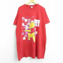 古着 半袖 ビンテージ Tシャツ ワンピース レディース 00s ディズニー くまのプーさん ピグレット 大きいサイズ ロング丈 コットン ク_画像1