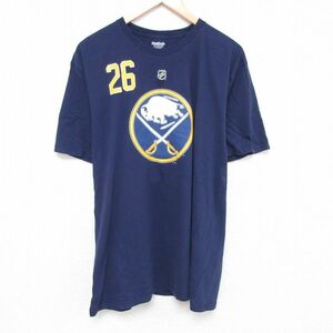 XL/古着 リーボック REEBOK 半袖 ブランド Tシャツ メンズ NHL バッファローセイバーズ マットモールソン 26 大きいサイズ ロング丈 コ