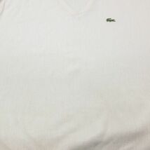 XL/古着 ラコステ LACOSTE IZOD 長袖 ブランド セーター メンズ 90s ワンポイントロゴ アクリル Vネック 白 ホワイト 23oct11 中古 ニ_画像6