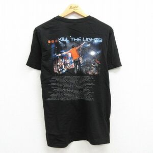 M/古着 半袖 ロック バンド Tシャツ メンズ ルークブライアン コットン クルーネック 黒 ブラック 22jun24 中古