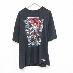 XL/古着 半袖 Tシャツ メンズ ワールドプロレスリング サミゼイン 大きいサイズ コットン クルーネック 黒 ブラック 23apr20 中古