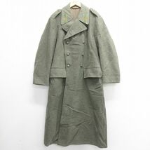 M/古着 長袖 ビンテージ ミリタリー コート メンズ 40s スウェーデン軍 ロング丈 緑 グリーン spe 23feb01 中古 アウター_画像1