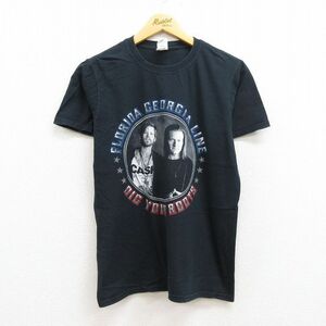 M/古着 半袖 ロック バンド Tシャツ メンズ フロリダジョージアライン コットン クルーネック 黒 ブラック 22jun09 中古