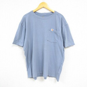 XL/古着 カーハート Carhartt 半袖 ブランド Tシャツ メンズ ワンポイントロゴ 胸ポケット付き 大きいサイズ コットン クルーネック 薄