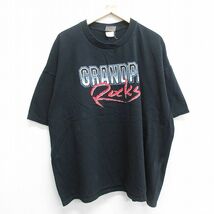 XL/古着 半袖 ビンテージ Tシャツ メンズ 00s GRANDPA ROCKS 大きいサイズ コットン クルーネック 黒 ブラック 23apr15 中古_画像1