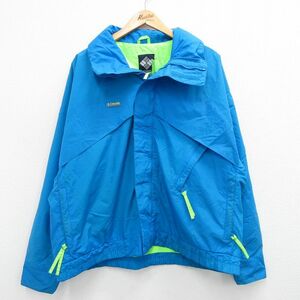 XL/古着 コロンビア 長袖 ナイロン ジャケット メンズ 80s ワンポイントロゴ 紺 ネイビー 23oct28 中古 アウター