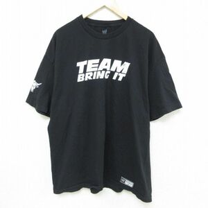 XL/古着 半袖 Tシャツ メンズ ワールドプロレスリング 牛 大きいサイズ コットン クルーネック 黒 ブラック 23jul04 中古