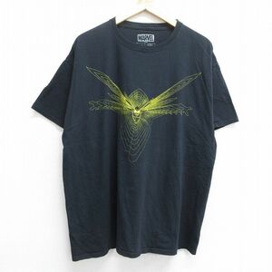 XL/古着 半袖 Tシャツ メンズ マーベル ワスプ コットン クルーネック 黒 ブラック 23aug31 中古