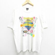 XL/古着 半袖 ビンテージ Tシャツ メンズ 90s Summer Oldies 人 風船 大きいサイズ クルーネック 白 ホワイト 23mar24 中古_画像1