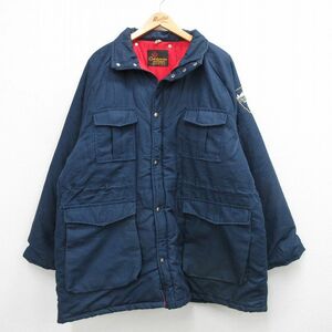 XL/古着 長袖 ジャケット メンズ 90s ルイビル 大きいサイズ ロング丈 ラグラン 紺 ネイビー 内側フリース 23dec06 中古 アウター